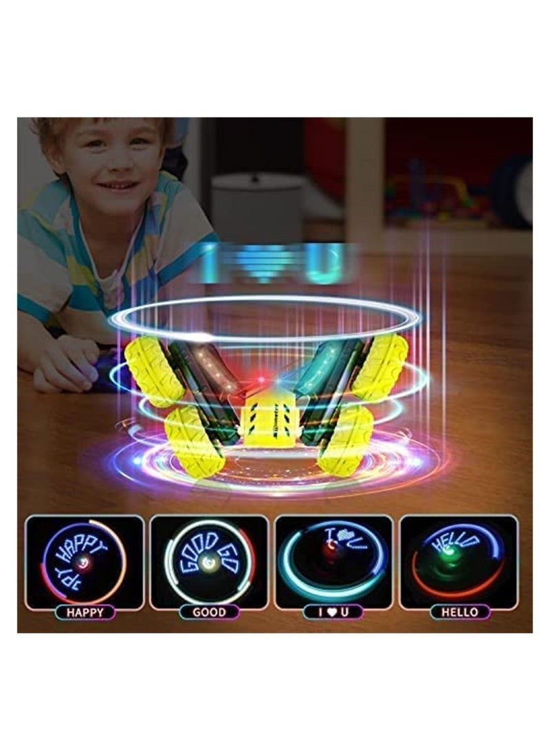NIBEMINENT Remote Control Car Toy, 360° Double Sided Rotating Car, 4wd Rc with Wheel Lights and Headlights Rechargeable Led Cars Stunt Ndoor Outdoor Toys  - Image 3