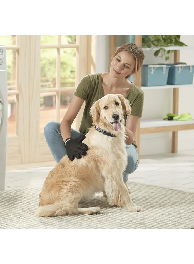 قفازات تمشيط الحيوانات الأليفة للكلاب والقطط – إزالة الشعر الزائد والتدليك أثناء الاستحمام – قفاز إزالة الشعر للفراء الطويل والقصير (أزرق) - Image 5