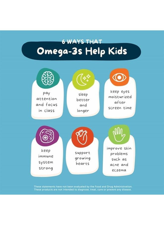 BARLEAN'S - Omega Pals Lipsmackin' Citrus Flavored Omega-3 for Kids, Yummy Children's Liquid Fish Oil Supplement with 750 mg of EPA & DHA for Brain & Eye Health, 8 oz - Image 1