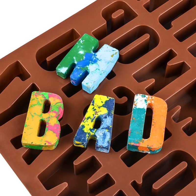 CAKETIME 2pcs Large Letter Molds Silicone Alphabet Mold for Crayon, Cake Baking Decor (2) - Image 2