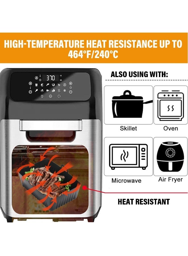 عبوة مكونة من قطعتين من الصواني الكبيرة المصنوعة من السيليكون المقلاة الهوائية، ملحقات قابلة لإعادة الاستخدام متوافقة مع نينجا AF400UK / تاور / سالتر / إنستانت فورتكس، حصائر غير لاصقة للمقلاة الهوائية بسلتين مزدوجتين. - Image 4