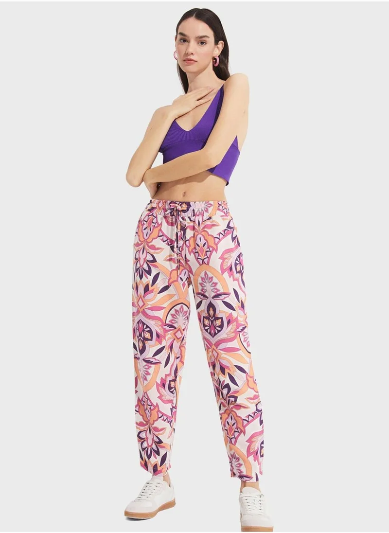 JUNE Printed High Waist Pants