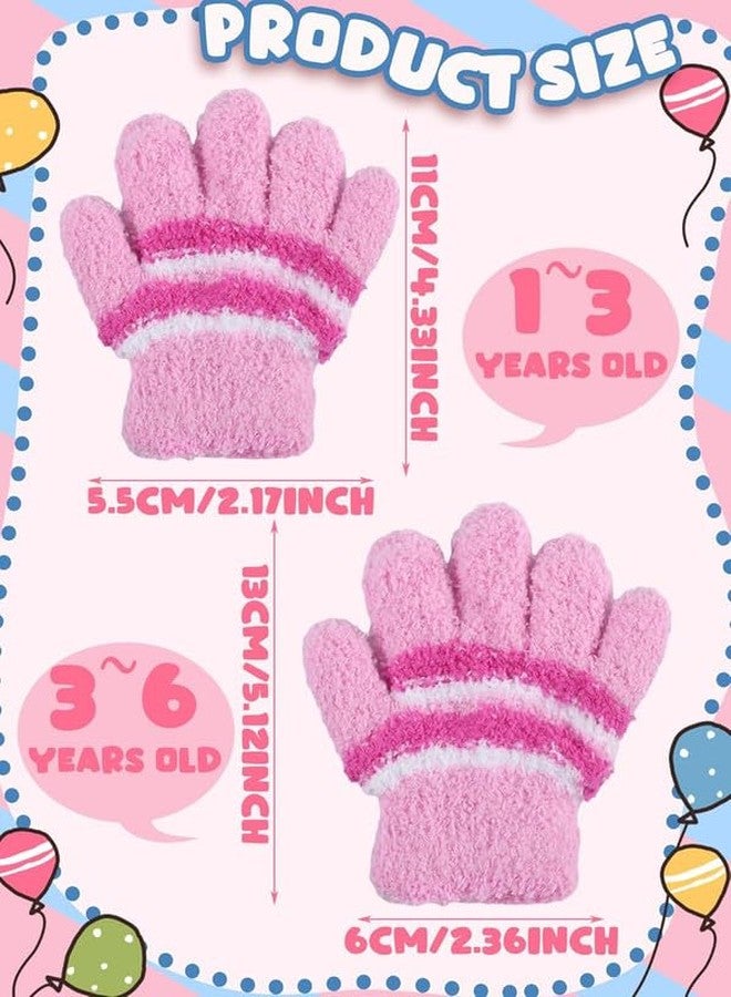 KETKAR 5 Pairs Kids Gloves Full Fingers Knitted Warm Gloves Winter Mittens for Little Boys and Girls_1-2 Years - Image 3