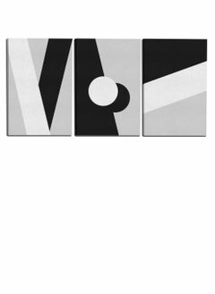 LOWHA Set Of 3 Framed Canvas Wall Arts Stretched Over Wooden Frame, Abstract Shapes Circle Paintings, For Home, Living Room, Office Decor  - Image 4