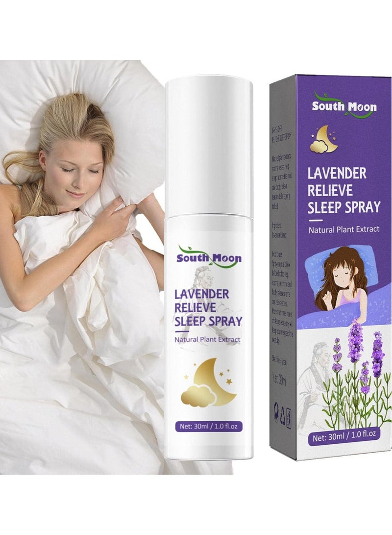 SOUTH MOON Pillow Mist Sleep Spray,30ml Lavender Pillow Mist Sleep Spray | Lavender Pillow Mist creates a highly relaxing atmosphere to help you feel calm and fall asleep quickly Buniq  - Image 1