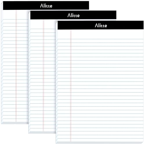 Alitte Yellow Legal Notepads 8.5 x 11, Pack of 3 - Perforated Wide Ruled Writing Pad - Premium Thick Paper, No Ink Bleeding - Blank Legal Pads For Home, Office, School, Business - 50 Sheets Per - Image 1