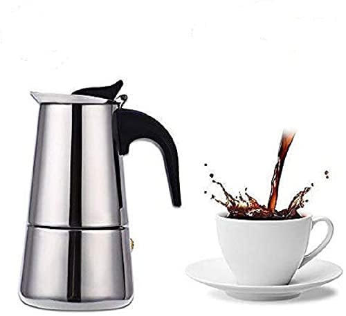 MotiBa MotiBa Royal Moka Pot Stovetop Induction Cooktop Classic Espresso And Coffee Maker Stainless Steel Built Caf Brewing Silver  - Image 4