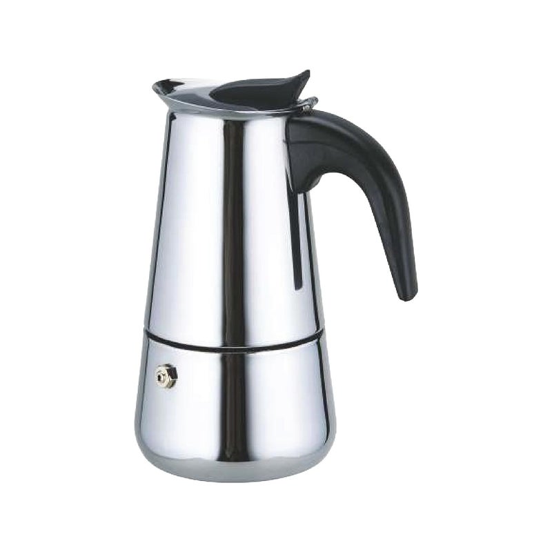 MotiBa MotiBa Royal Moka Pot Stovetop Induction Cooktop Classic Espresso And Coffee Maker Stainless Steel Built Caf Brewing Silver  - Image 2
