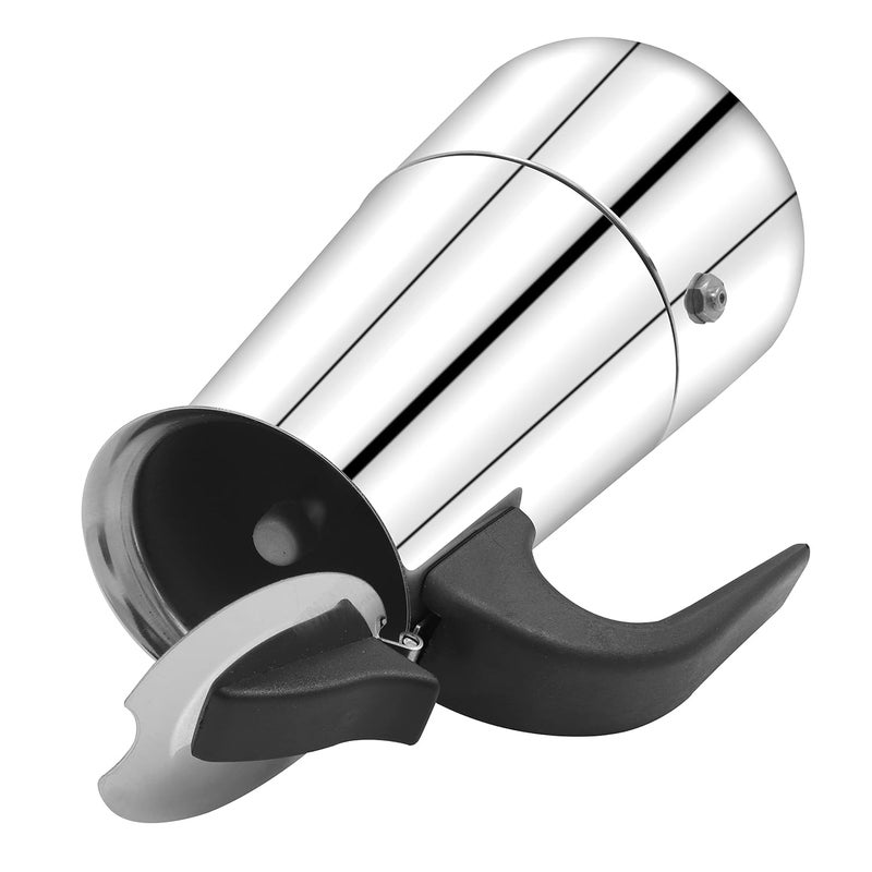 MotiBa MotiBa Royal Moka Pot Stovetop Induction Cooktop Classic Espresso And Coffee Maker Stainless Steel Built Caf Brewing Silver  - Image 5