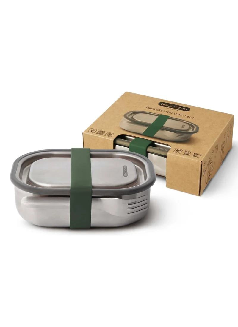 Black and Blum Lunch Box Stainless Steel Olive 600ml
