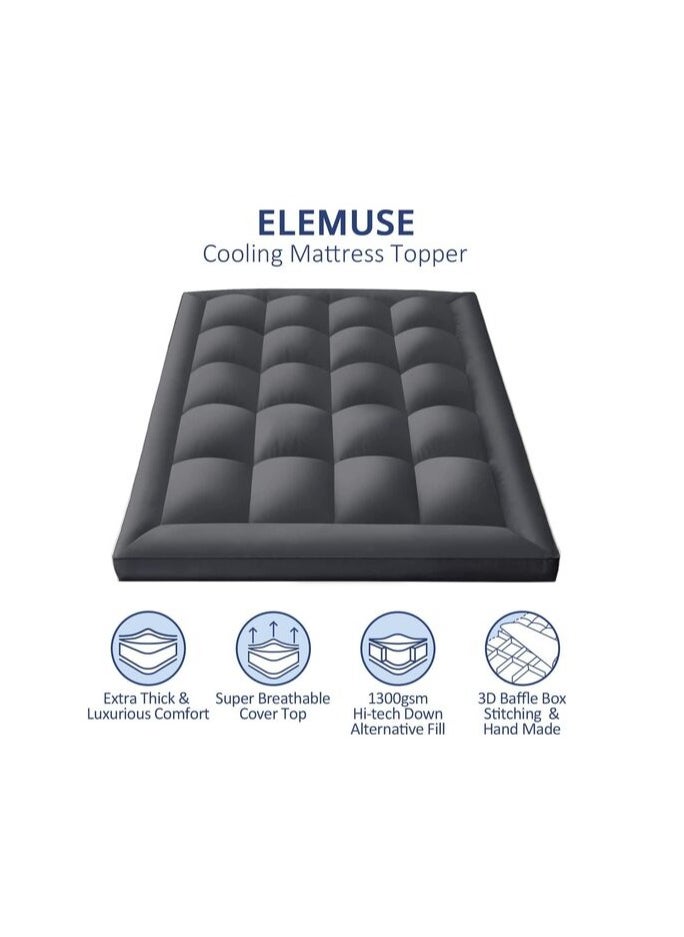DEEP SLEEP Every Night Deep Sleep Mattress Topper Soft Comfort White 500 GSM (Gray, Super King Size - W 200 X L 200 Cm)  - Image 2