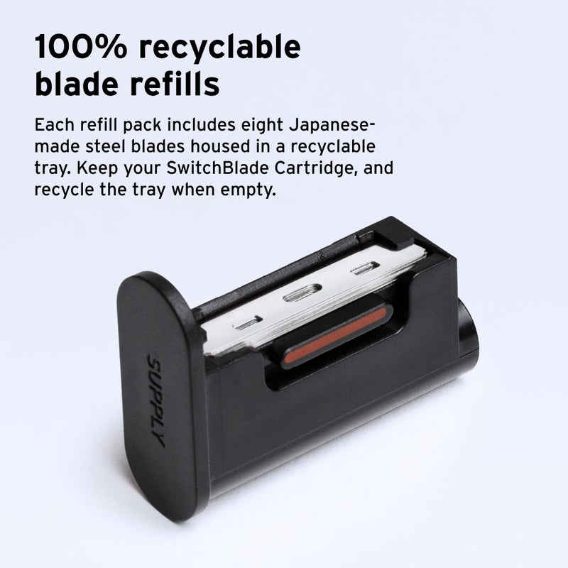 SUPPLY Single Edge Max Blade Refills for Men â€“ Includes 8 Black Label Steel Replacement Blades â€“ Crafted in Japan - Image 5