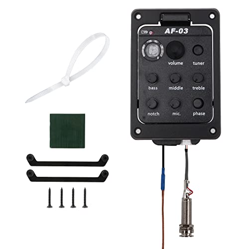 logyues Black Plastic Acoustic Guitar Preamp Pickup 301 for Play Board Radio for Acoustic Acoustic Guitar - Image 1