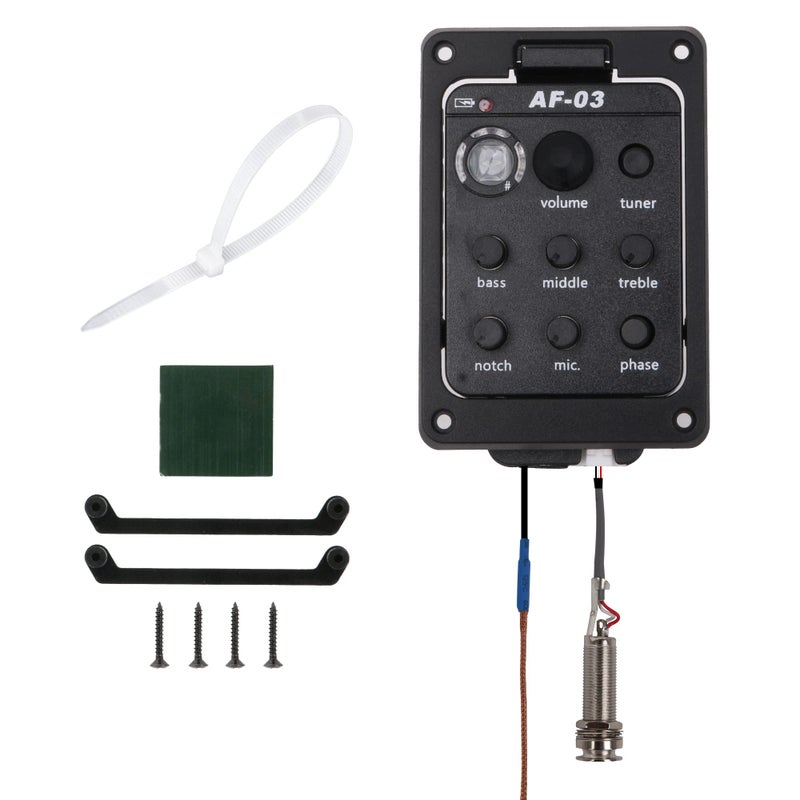 logyues Black Plastic Acoustic Guitar Preamp Pickup 301 for Play Board Radio for Acoustic Acoustic Guitar - Image 2