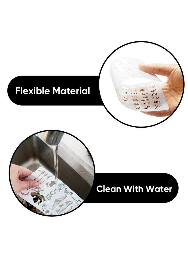 سي أتش هايتشنغ 36 قطعة استنسل مجلة بلاستيكية لرصاصة غير المرغوب فيه دفتر ملاحظات بغلاف مُجلّد مذكرات رسم سجل القصاصات مجلة قوالب استنسل 4X7 بوصة - Image 3