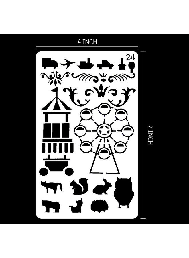 سي أتش هايتشنغ 36 قطعة استنسل مجلة بلاستيكية لرصاصة غير المرغوب فيه دفتر ملاحظات بغلاف مُجلّد مذكرات رسم سجل القصاصات مجلة قوالب استنسل 4X7 بوصة - Image 2