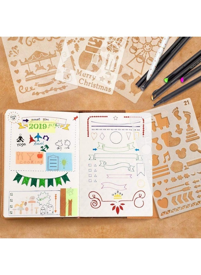 سي أتش هايتشنغ 36 قطعة استنسل مجلة بلاستيكية لرصاصة غير المرغوب فيه دفتر ملاحظات بغلاف مُجلّد مذكرات رسم سجل القصاصات مجلة قوالب استنسل 4X7 بوصة - Image 5