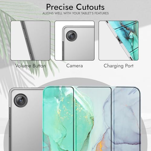 Robustrion Cover for Samsung Galaxy Tab A11 Plus Cover Case 11 inch, Flip Cover Case for Samsung Galaxy Tab A11 Plus Cover/Tab A11+ Tablet Cover with Translucent Back - Marble Green - Image 5