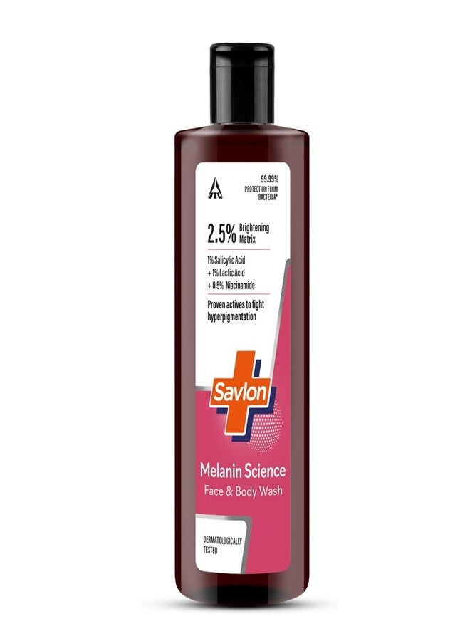 Savlon Melanin Science Face & Body Wash 250ml | With 1% Salicylic Acid + 1% Lactic Acid + 0.5% Niacinamide | Fights Hyperpigmentation | Helps Renew Dull Skin in 7 Days | Dermatologically Tested - Image 1