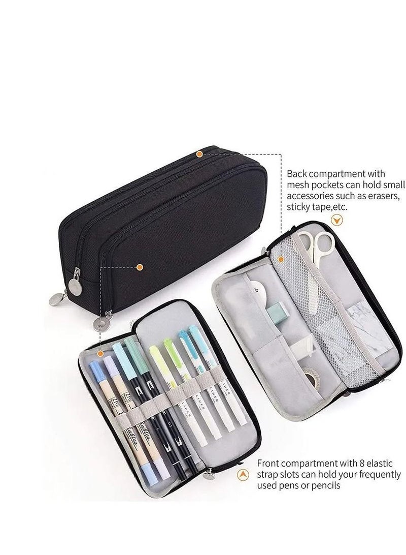Bluejw Big Capacity Pencil Pen Case, Office College School Large Storage High Bag Pouch Holder Box Organizer Light - Image 2