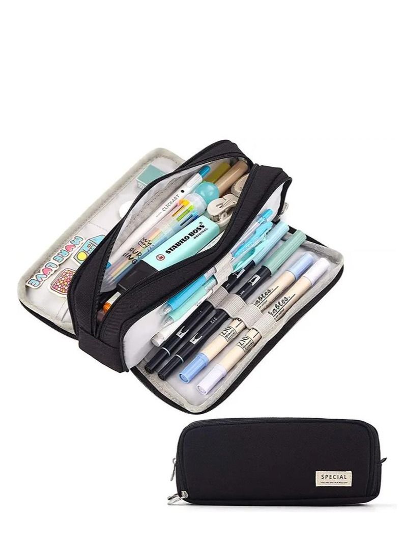 Bluejw Big Capacity Pencil Pen Case, Office College School Large Storage High Bag Pouch Holder Box Organizer Light - Image 1