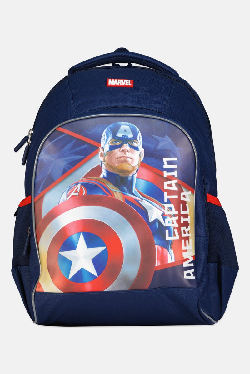 MARVEL Kids Boy Graphic Print Backpack, Navy - Image 1