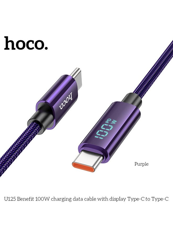 hoco. U125 Benefit 100W charging data cable with display Type-C to Type-C  - Image 2