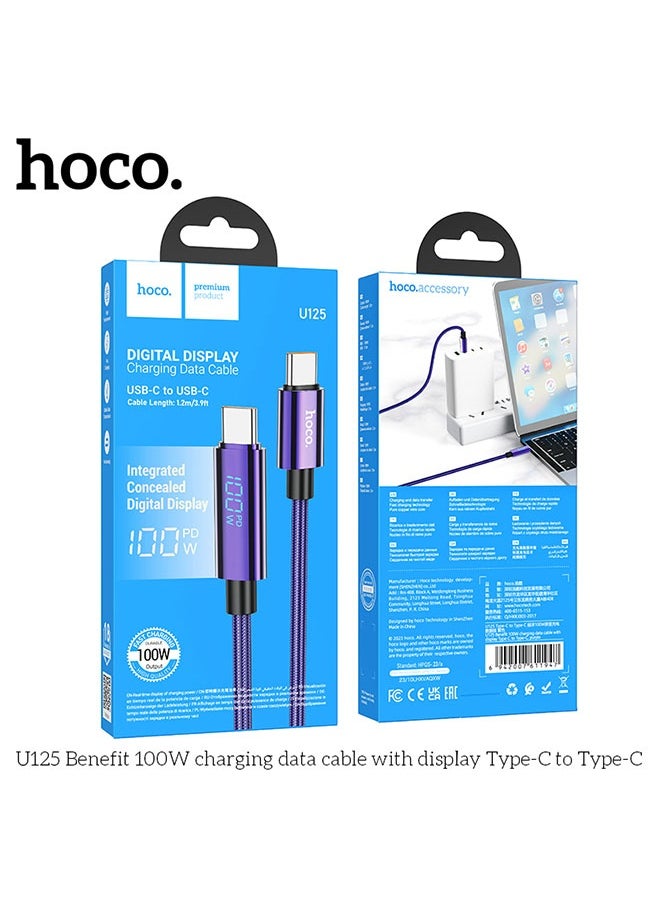 hoco. U125 Benefit 100W charging data cable with display Type-C to Type-C  - Image 5
