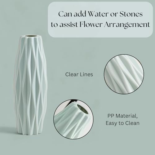 Ascension Plastic Flower Pot for Home Office Bed Room Living Room Decoration Unbreakable Flower Vase for Table Corner Balcony Decoration Different Shaped Flower Pot Vases for Diwali Decoration (Blue) - Image 4