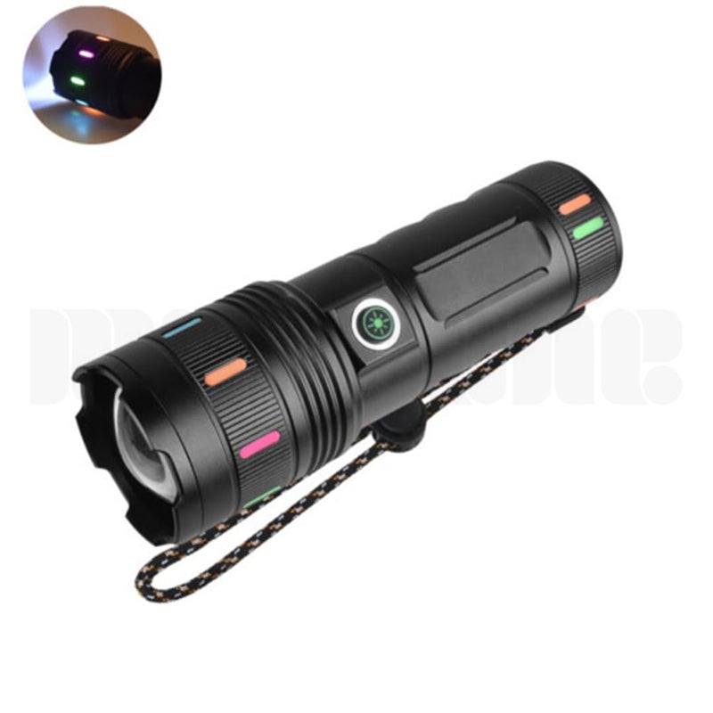 Marrone Outdoor Emergency Torch Light and Power Bank Rechargeable USB TypeC Charging Adjustable Zoomable with 4 Modes Super Bright LED Torch Light with Light Strips - Image 3