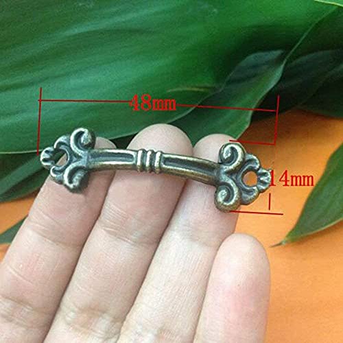 bnafes 12Pcs Small Brass Decorative Jewelry Box Chest Drawer Cabinet Knob Pull Handle - Image 2