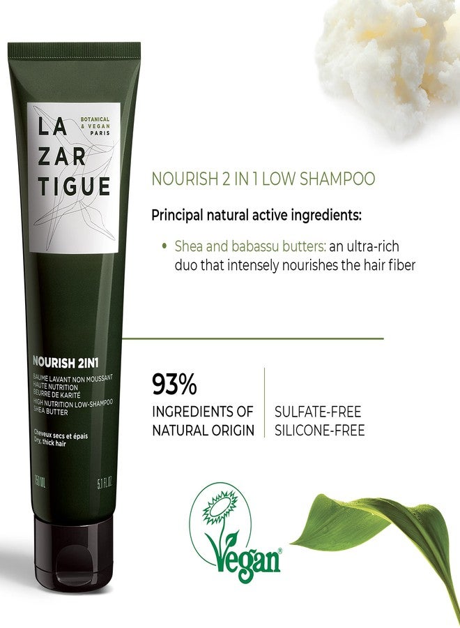 Lazartigue Nourish 2IN1 Low Shampoo, Shea & Babassu Butters, Intensive Nourishment for Dry Hair, Vegan, Sulfate & Silicone Free, 5.1 Fl Oz - Image 4