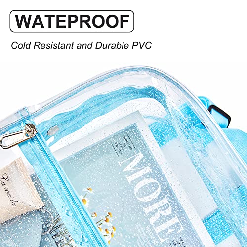 Clearworld Stadium Approved Clear Mini Backpack, Heavy Duty Cold-Resistant Transparent PVC Backpack with Work, Security Travel & Stadium(Baby blue) - Image 5