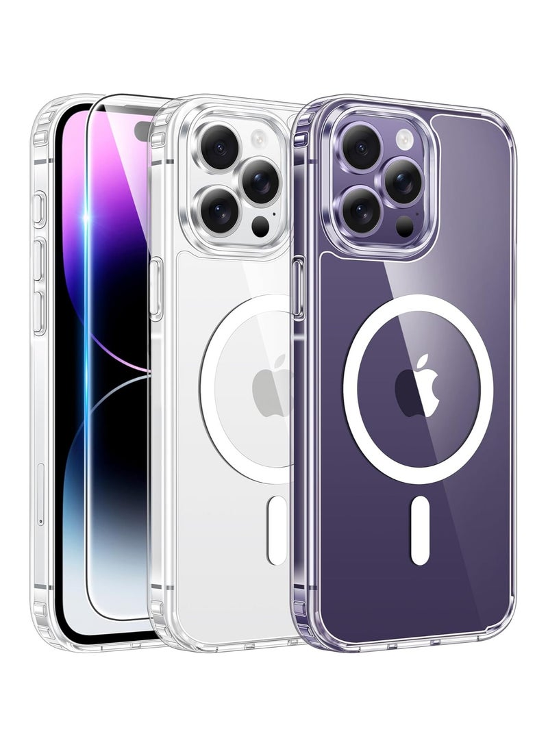 نفس Magsafe Case for iPhone 14 Pro Max, Non-Yellowing Shockproof Phone Bumper Cover, Anti-Scratch Clear Back (Clear) - Image 1
