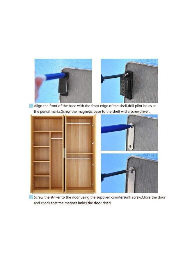 Generic 12Pack Magnetic Door Catch High Magnetic Plastic Heavy Duty Latch for Kitchen Bathroom Cupboard Wardrobe Closet Closures Cabinet Door Drawer Magnets  - Image 2