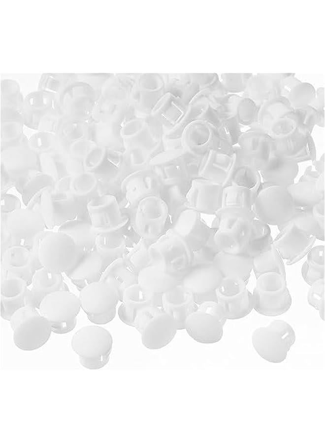300 Pcs Plastic Hole Plugs White Screw Cover Snap in Locking Plug Flush Type Panel Round for Kitchen Furniture Chair Cabinets Hole(5/16 Inch, , 300) - Image 1