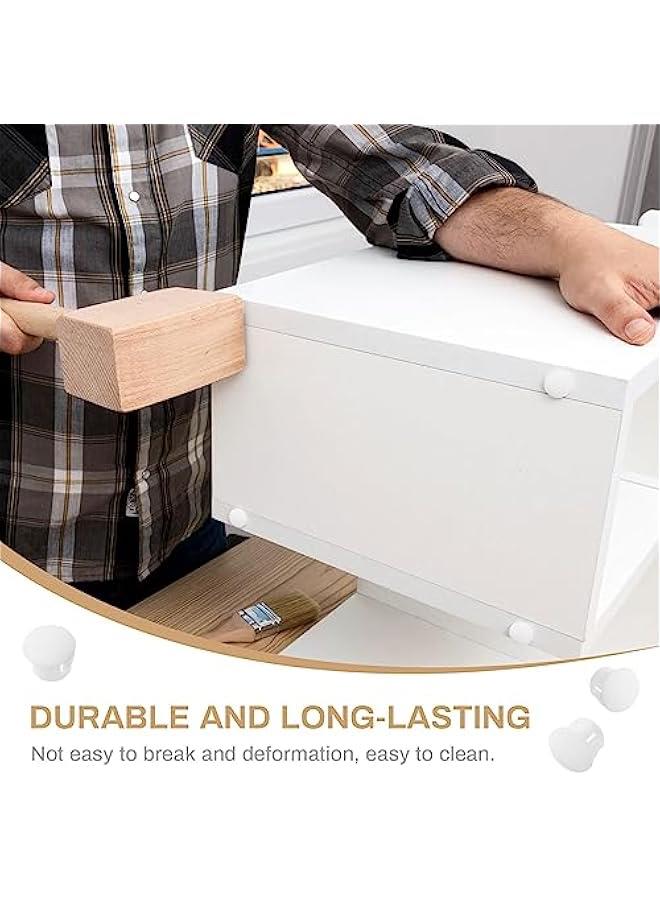 300 Pcs Plastic Hole Plugs White Screw Cover Snap in Locking Plug Flush Type Panel Round for Kitchen Furniture Chair Cabinets Hole(5/16 Inch, , 300) - Image 3