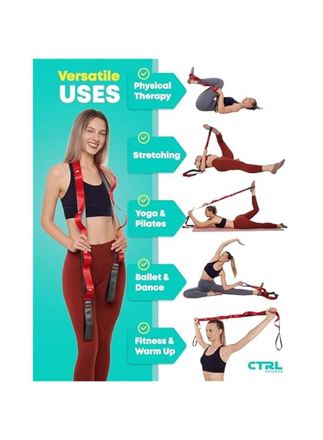 Generic Stretching Strap with Loops - Non Elastic Stretch Band for Physical Therapy, Yoga Strap for Stretching Equipment, Stretch Bands for Exercise and Flexibility - Fascia, Hamstring & Leg Stretcher Belt  - Image 4