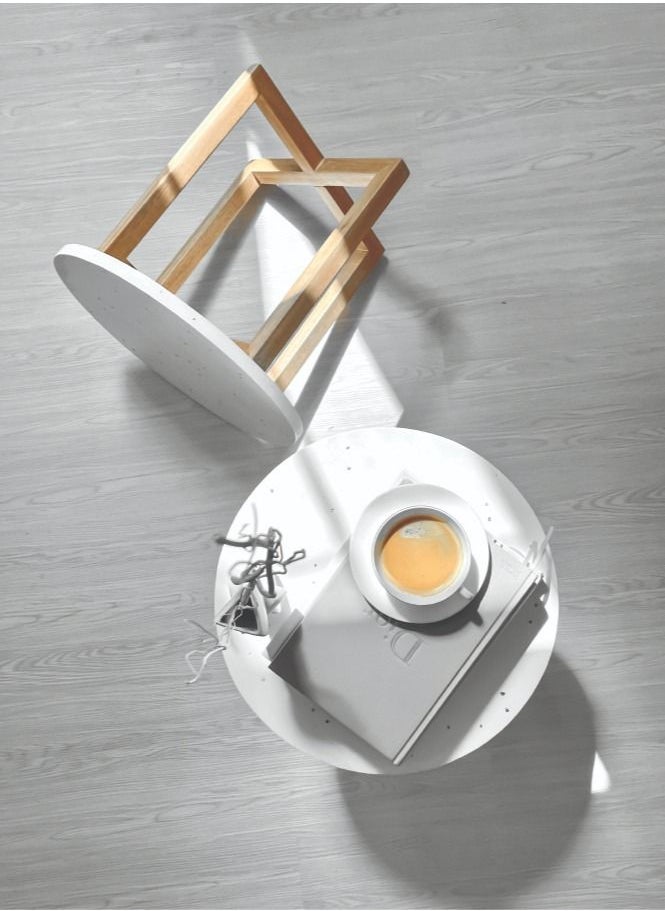 Sement طاولة جانبية دائرية - بيضاء  - Image 5