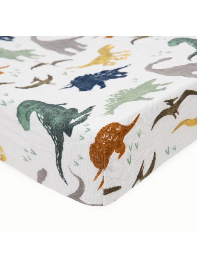 ليتل يونيكورن غطاء وسادة تغيير حفاضات فاخر بتصميم وحيد القرن الصغير | قماش موسلين فائق النعومة والتهوية (أصدقاء الديناصورات) - Image 2