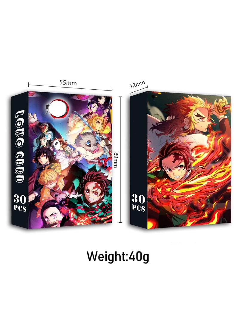 30-Piece Anime Darkness Warriors Lomo Photo Cards - Waterproof Collectible Trading Cards for Anime Fans & Scrapbooking - Image 2