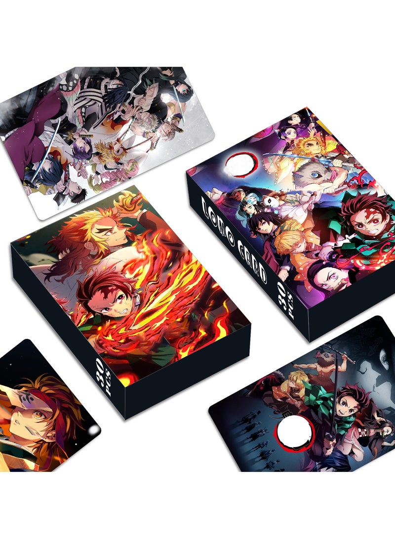 30-Piece Anime Darkness Warriors Lomo Photo Cards - Waterproof Collectible Trading Cards for Anime Fans & Scrapbooking - Image 1