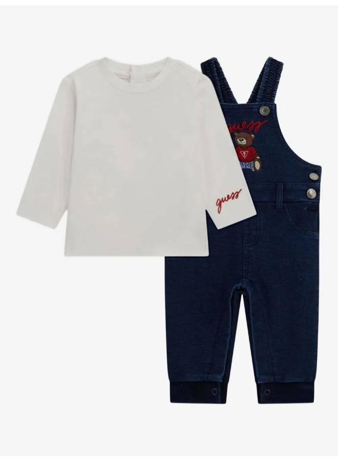 GUESS Kids Set Long Sleeve  T-Shirt+Salopette - Image 1