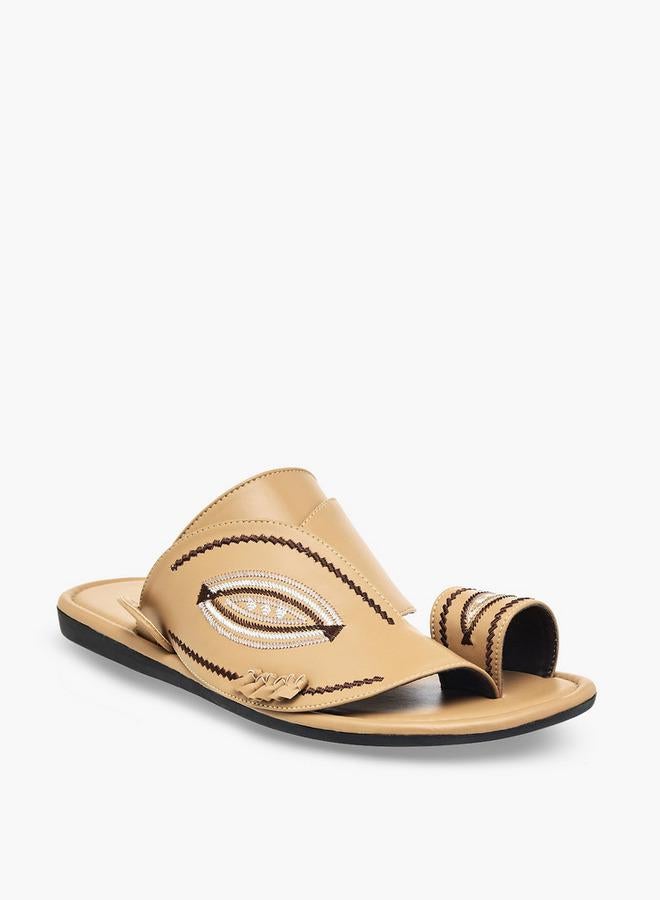 Al Waha Men Embroidered Arabic Sandals - Image 2
