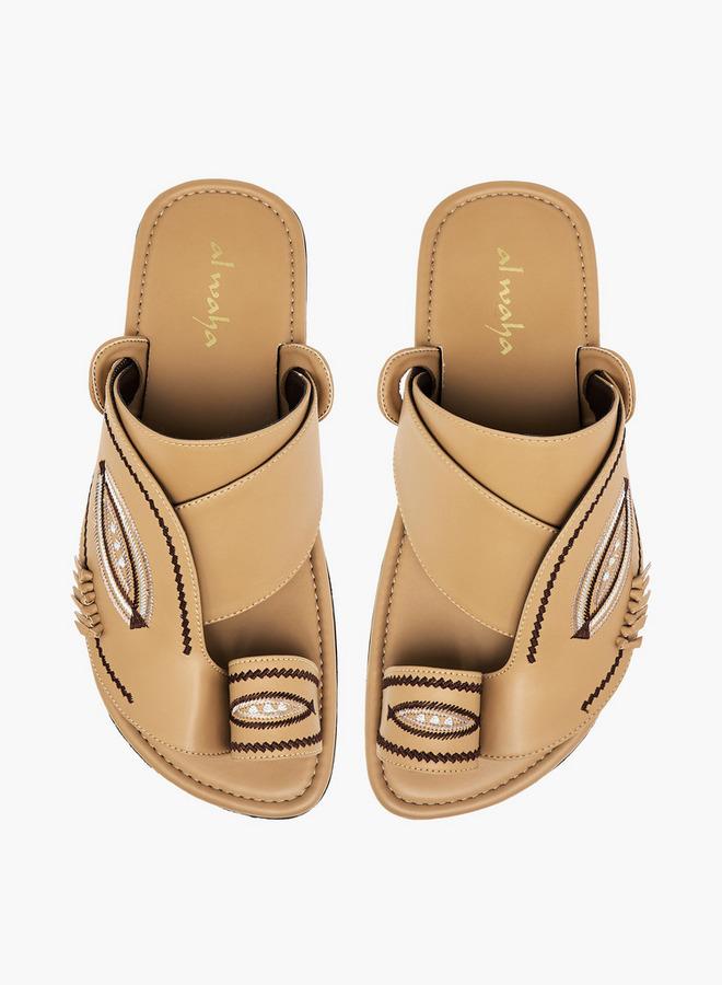 Al Waha Men Embroidered Arabic Sandals - Image 1