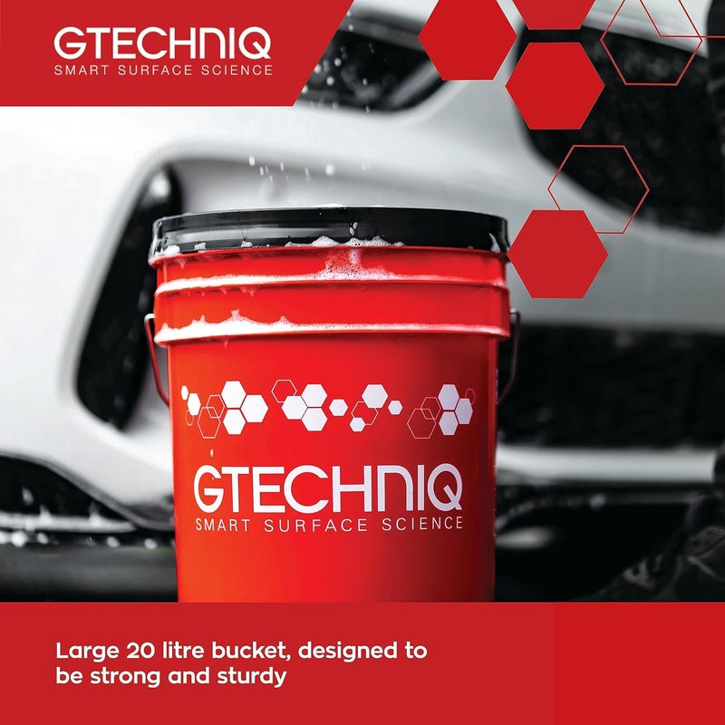 Gtechniq 20L Car Wash Bucket with Lid and Dirt Trap - Image 4