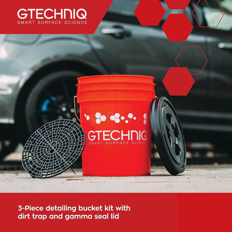 Gtechniq 20L Car Wash Bucket with Lid and Dirt Trap - Image 2