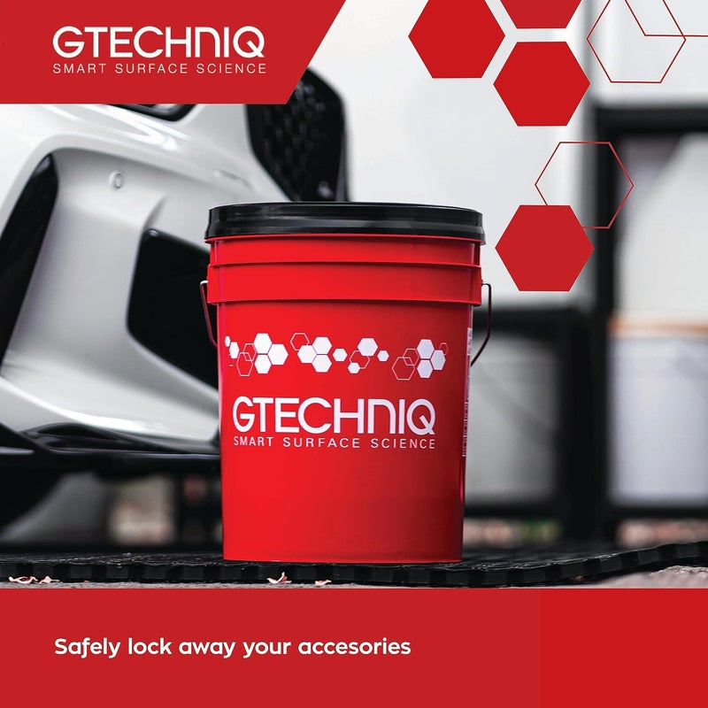 Gtechniq 20L Car Wash Bucket with Lid and Dirt Trap - Image 5
