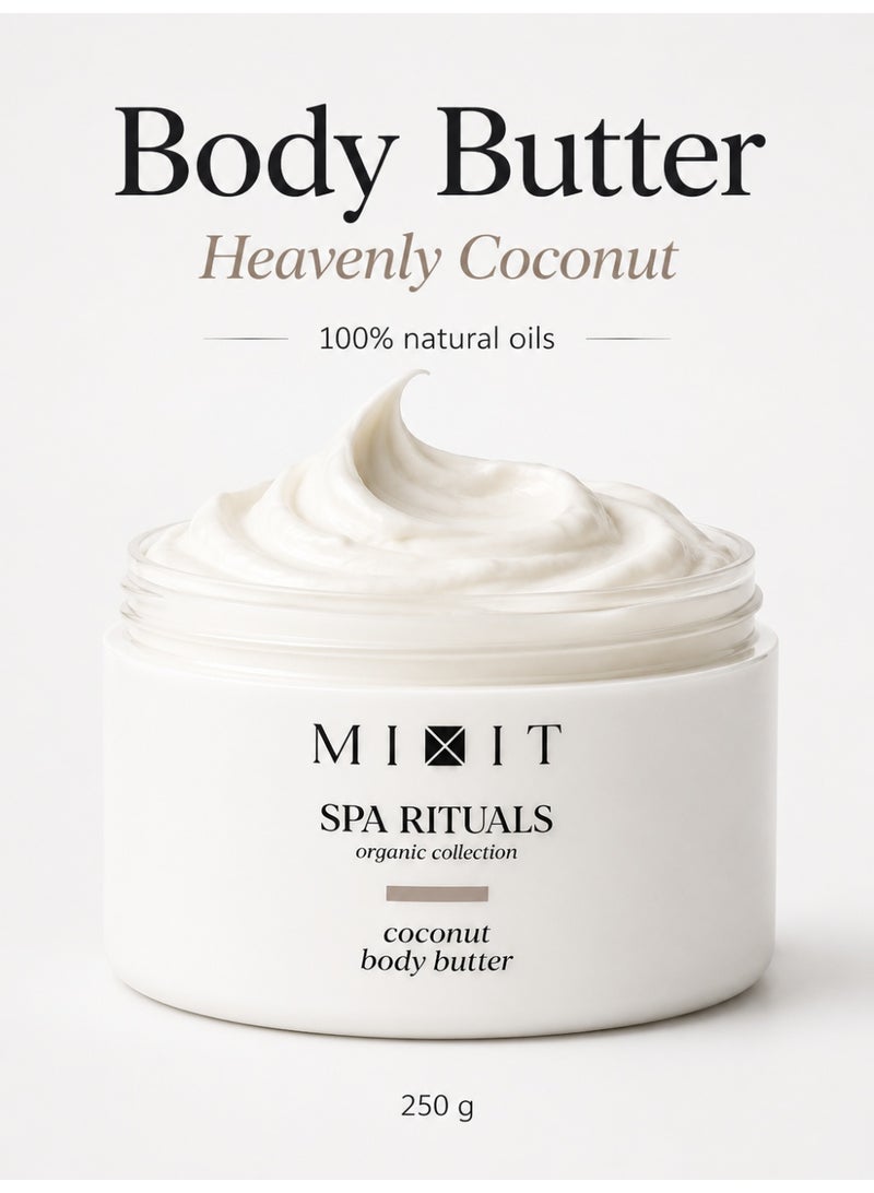 MIXIT Spa Rituals Coconut Hydrating Body Butter, Lightweight Moisturizer with Shea & Cocoa Butter, 250g - Image 2