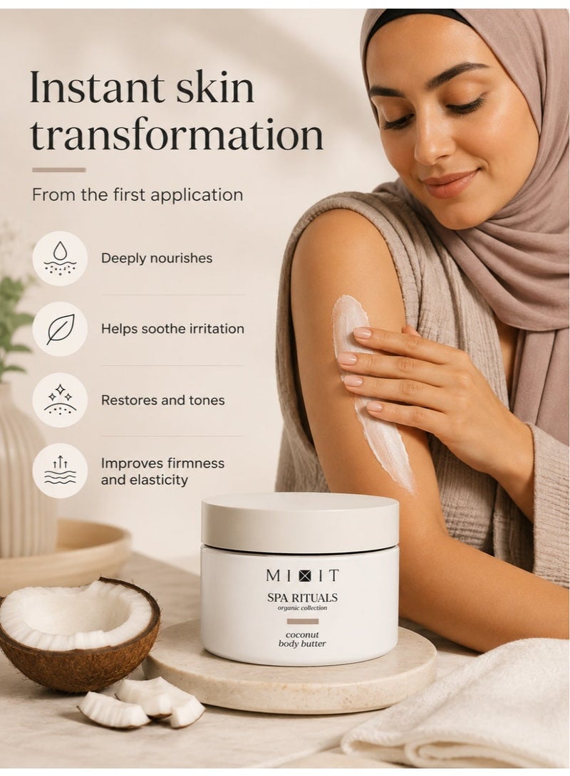 MIXIT Spa Rituals Coconut Hydrating Body Butter, Lightweight Moisturizer with Shea & Cocoa Butter, 250g - Image 4